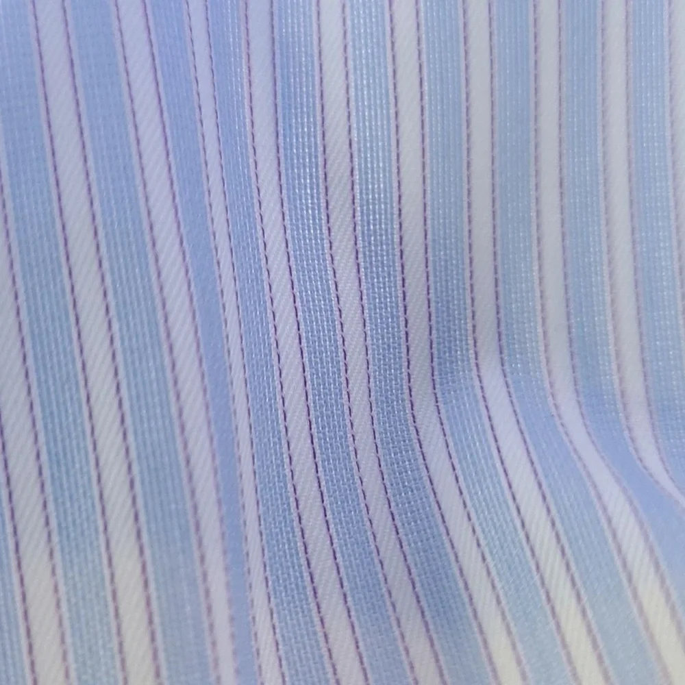 Canali Light Blue, White and Purple Striped Dress Shirt 👔 - Picture 5 of 8